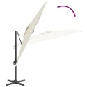 VidaXL Wiszący parasol z LED, piaskowy, 400x300 cm