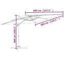 VidaXL Wiszący parasol z LED, piaskowy, 400x300 cm