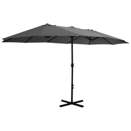 VidaXL Parasol ogrodowy na słupku aluminiowym, 460x270 cm, antracytowy