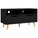 VidaXL Szafka pod TV, czarna, 90x40x48,5 cm, materiał drewnopochodny