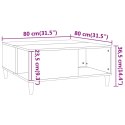 VidaXL Stolik kawowy, dąb sonoma 80x80x36,5 cm materiał drewnopochodny