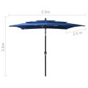 VidaXL 3-poziomowy parasol na aluminiowym słupku, niebieski, 2,5x2,5 m