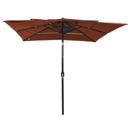 VidaXL 3-poziomowy parasol na aluminiowym słupku, terakotowy 2,5x2,5 m