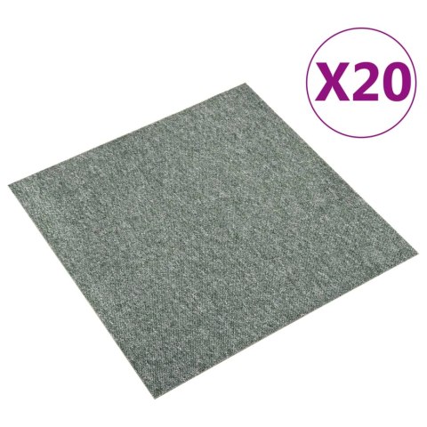 VidaXL Podłogowe płytki dywanowe, 20 szt., 5 m², 50x50 cm, zielone