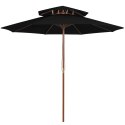 VidaXL Parasol ogrodowy z dwupoziomową czaszą, czarny, 270 cm