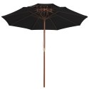 VidaXL Parasol ogrodowy z dwupoziomową czaszą, czarny, 270 cm