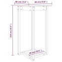 VidaXL Stolik barowy, szary, 60x60x110 cm, lite drewno sosnowe