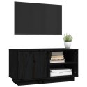 VidaXL Szafka pod TV, czarna, 80x35x40,5 cm, lite drewno sosnowe