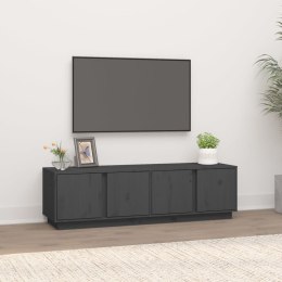 VidaXL Szafka pod telewizor, szara, 140x40x40 cm, lite drewno sosnowe