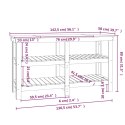 VidaXL Stolik roboczy, szary, 142,5x50x80 cm, lite drewno sosnowe