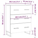 VidaXL Szafka, biała, 69,5x34x90 cm, materiał drewnopochodny