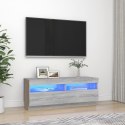 VidaXL Szafka pod TV z oświetleniem LED szary dąb sonoma, 100x35x40 cm