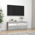 VidaXL Szafka pod TV z oświetleniem LED szary dąb sonoma, 100x35x40 cm