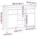 VidaXL Szafka, czarna, 100x35x74,5 cm, lite drewno sosnowe