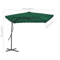 VidaXL Parasol ogrodowy na słupku stalowym, 250 x 250 cm, zielony