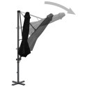 VidaXL Parasol wiszący z aluminiowym słupkiem, 300 cm, czarny