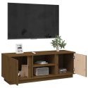 VidaXL Szafka pod TV, miodowy brąz, 110x35x40,5cm, lite drewno sosnowe