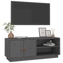 VidaXL Szafka pod TV, szara, 105x34x40 cm, lite drewno sosnowe