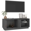 VidaXL Szafka pod TV, szara, 105x34x40 cm, lite drewno sosnowe