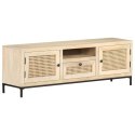 VidaXL Szafka pod TV, 120x30x40 cm, drewno mango i naturalna trzcina