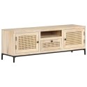 VidaXL Szafka pod TV, 120x30x40 cm, drewno mango i naturalna trzcina