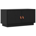 VidaXL Szafka pod TV, czarna, 80x34x40 cm, lite drewno sosnowe