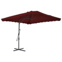 VidaXL Parasol ogrodowy na stalowym słupku, bordowy, 250x250x230 cm