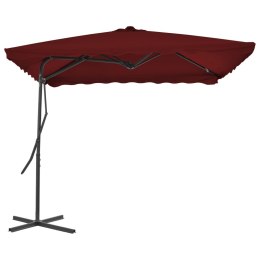 VidaXL Parasol ogrodowy na stalowym słupku, bordowy, 250x250x230 cm