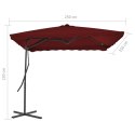 VidaXL Parasol ogrodowy na stalowym słupku, bordowy, 250x250x230 cm