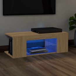 VidaXL Szafka TV z oświetleniem LED, dąb sonoma, 90x39x30 cm