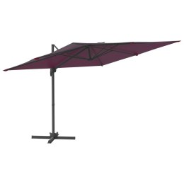 VidaXL Wiszący parasol z LED, bordowy, 400x300 cm