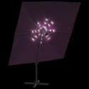 VidaXL Wiszący parasol z LED, bordowy, 400x300 cm