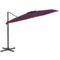 VidaXL Wiszący parasol z LED, bordowy, 400x300 cm