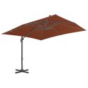 VidaXL Wiszący parasol na słupku aluminiowym, terakotowy, 400x300 cm