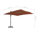 VidaXL Wiszący parasol na słupku aluminiowym, terakotowy, 400x300 cm