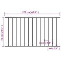 VidaXL Panel ogrodzeniowy, kryta proszkowo stal, 1,7x0,75m, czarny