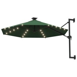 VidaXL Parasol ogrodowy z LED, ścienny, 300 cm, zielony