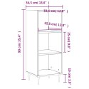 VidaXL Szafka, szarość betonu, 34,5x32,5x90cm, materiał drewnopochodny