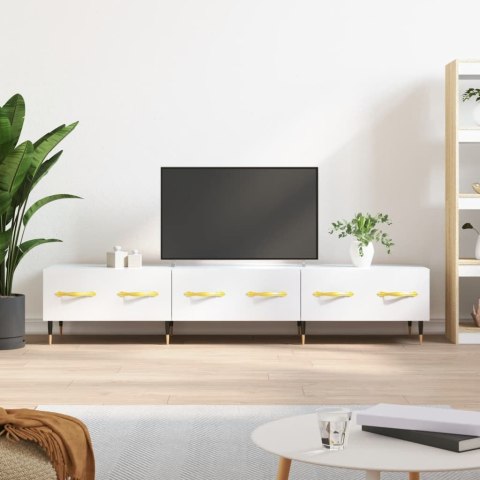 VidaXL Szafka pod TV, wysoki połysk, biała, 150x36x30 cm