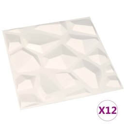 VidaXL Panele ścienne 3D, 12 szt., 0,5x0,5 m, 3 m²