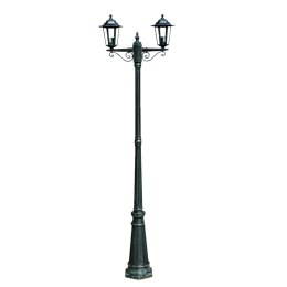 VidaXL Stojąca lampa ogrodowa 2-ramienna, 215 cm, ciemnozielona/czarna