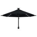 VidaXL Parasol ogrodowy z LED, ścienny, 300 cm, czarny