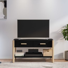 VidaXL Szafka pod TV, czarna, 82x38x45 cm, materiał drewnopochodny