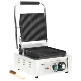 VidaXL Grill do panini żebrowany, stal nierdzewna 1800 W 31x30,5x20 cm