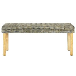 VidaXL Ławka, 110 cm, naturalny kolor, rattan kubu i lite drewno mango