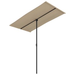 VidaXL Parasol ogrodowy na aluminiowym słupku, 180x110 cm, taupe