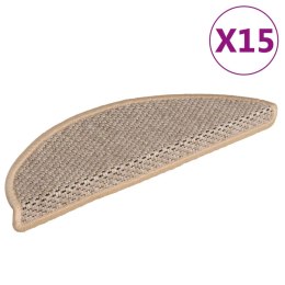 VidaXL Samoprzylepne nakładki na schody, 15 szt., 56x17x3 cm, beżowe