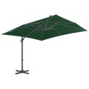 VidaXL Parasol wiszący z aluminiowym słupkiem, 400x300 cm, zielony