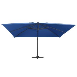 VidaXL Parasol z LED i aluminiowym słupkiem, 400x300 cm, niebieski