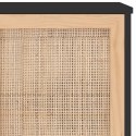 VidaXL Komoda, czarna, 105x30x60 cm, lita sosna i naturalny rattan